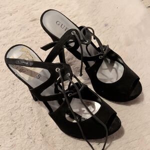 Guess Black Strappy Heels
